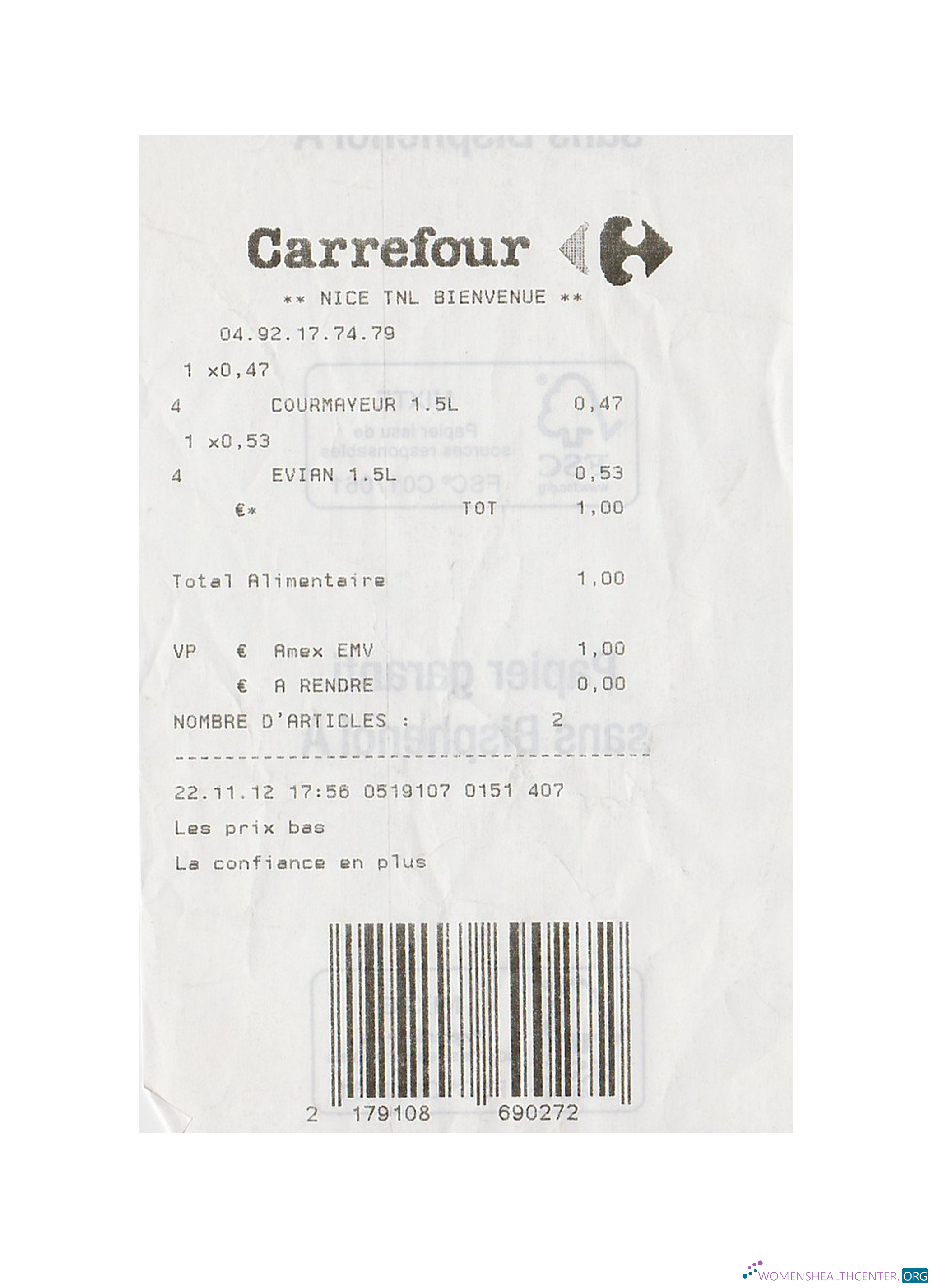 Download Carrefour supermarket payment receipt Photoshop template